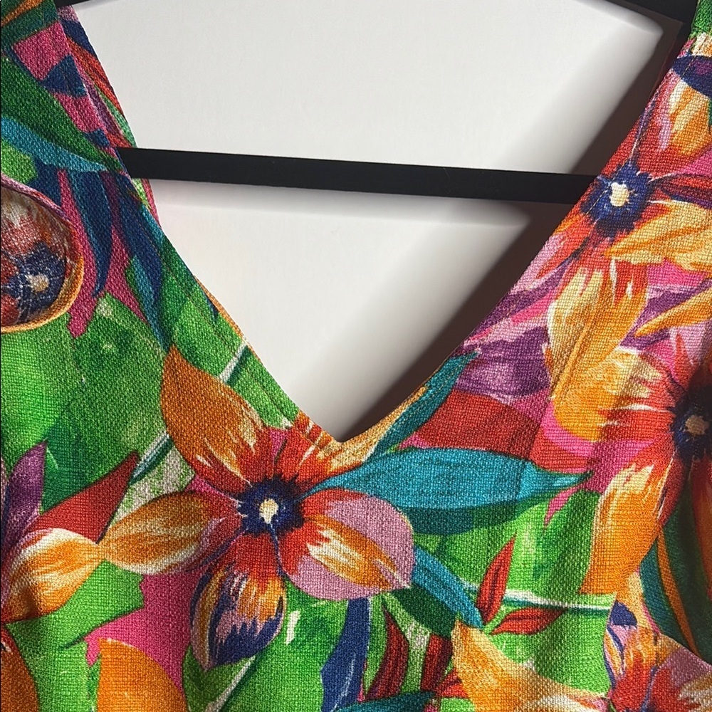 Cocomo Vibrant Floral Women's Dress - Orange, Green, Purple - Picture 4 of 10